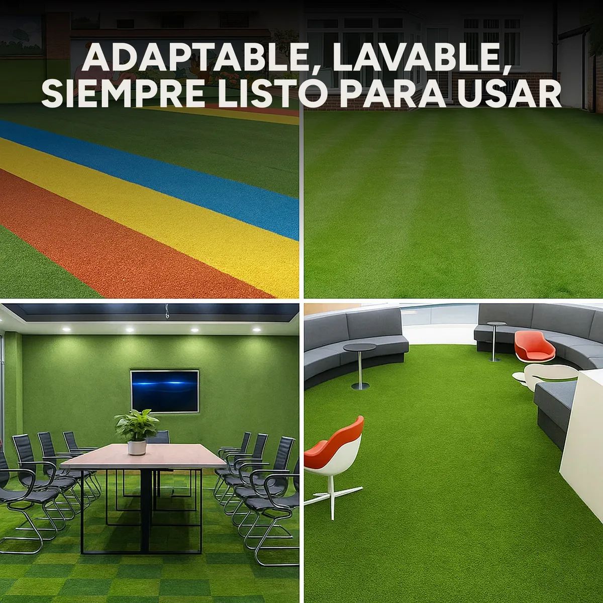 Césped Sintético 50 M2 Pasto Artificial Rollo Decoración 2cm