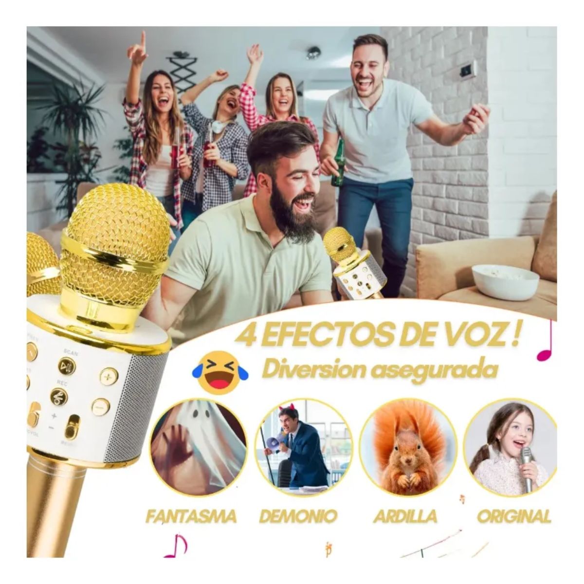 Copia - Microfono Karaoke Bluetooth altavoz Ws 858 Color Azul