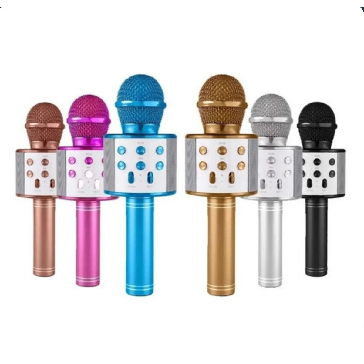 Copia - Microfono Karaoke Bluetooth altavoz Ws 858 Color Dorado