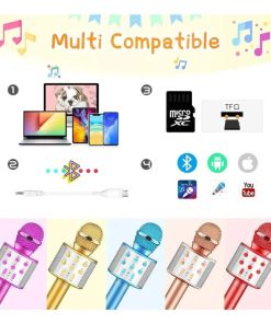 Copia - Microfono Karaoke Bluetooth altavoz Ws 858 Color Rosa Chicle