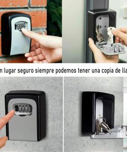Mini Caja Fuerte O De Seguridad Aleación Aluminio Llave Gris