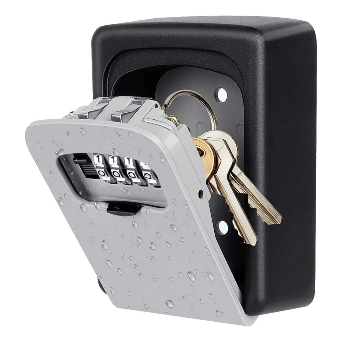 Mini Caja Fuerte O De Seguridad Aleación Aluminio Llave Gris