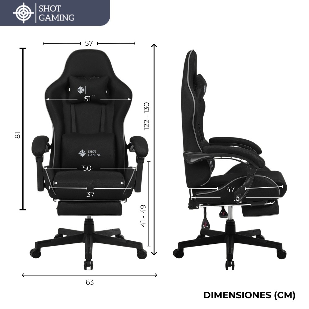 Silla Gamer Shot Gaming SHOT-LS6658-B | Soporte ergonómico