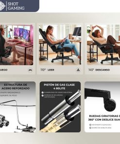 Silla Gamer Shot Gaming SHOT-LS6658-B | Soporte ergonómico