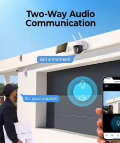 Cámara Seguridad Solar 4k Exterior Wifi Ptz Doble Lente Led