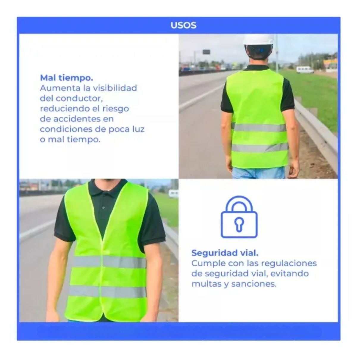 Copia - Chaleco Seguridad Con Bandas Reflectivo Para Moto Bicicleta 120grs Copia - Chaleco Seguridad Con Bandas Reflectivo Para Moto Bicicleta 120grs