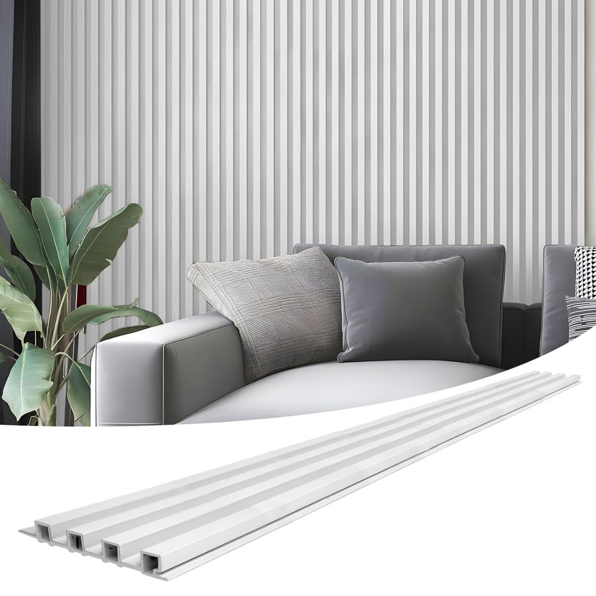 Copia - Pack X100 Wpc Wall Panel Lambrin 290x16.7cm BLANCO HUESO