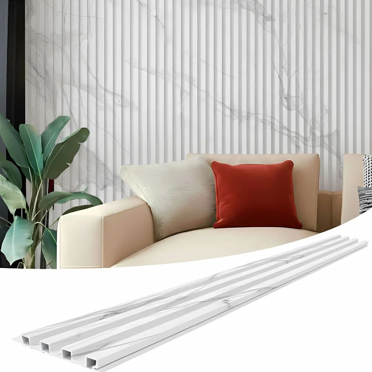 Copia - Pack X30 Wpc Wall Panel Lambrin 290x16.7cm BLANCO MARMOL