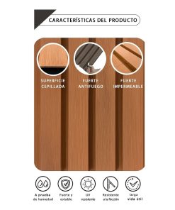 Copia - Pack X50 Revestimiento Exterior Wpc 3d Pared Decorativo Simil Madera NOGAL
