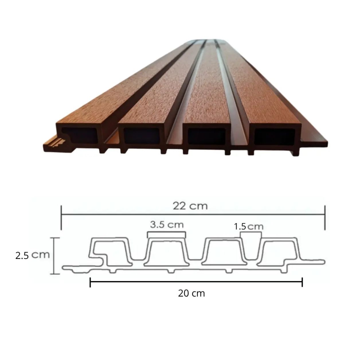 Copia - Revestimiento Exterior Wpc 3d Pared Decorativo Simil Madera NOGAL
