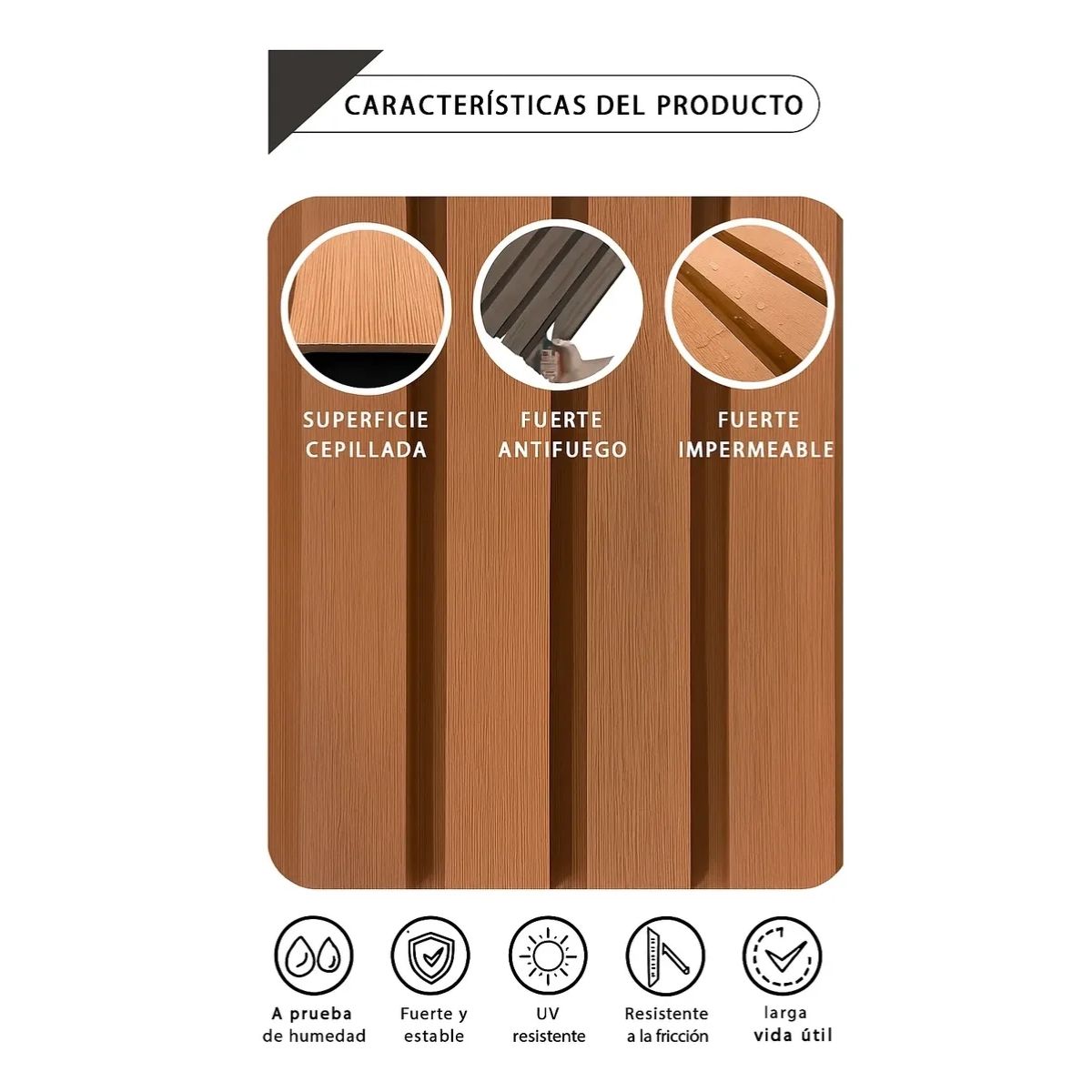 Copia - Revestimiento Exterior Wpc 3d Pared Decorativo Simil Madera NOGAL Copia - Revestimiento Exterior Wpc 3d Pared Decorativo Simil Madera NOGAL