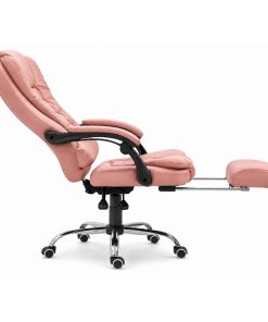 Copia - Silla ejecutiva cuero con apoya pies y 2 puntos de masajes NEGRA