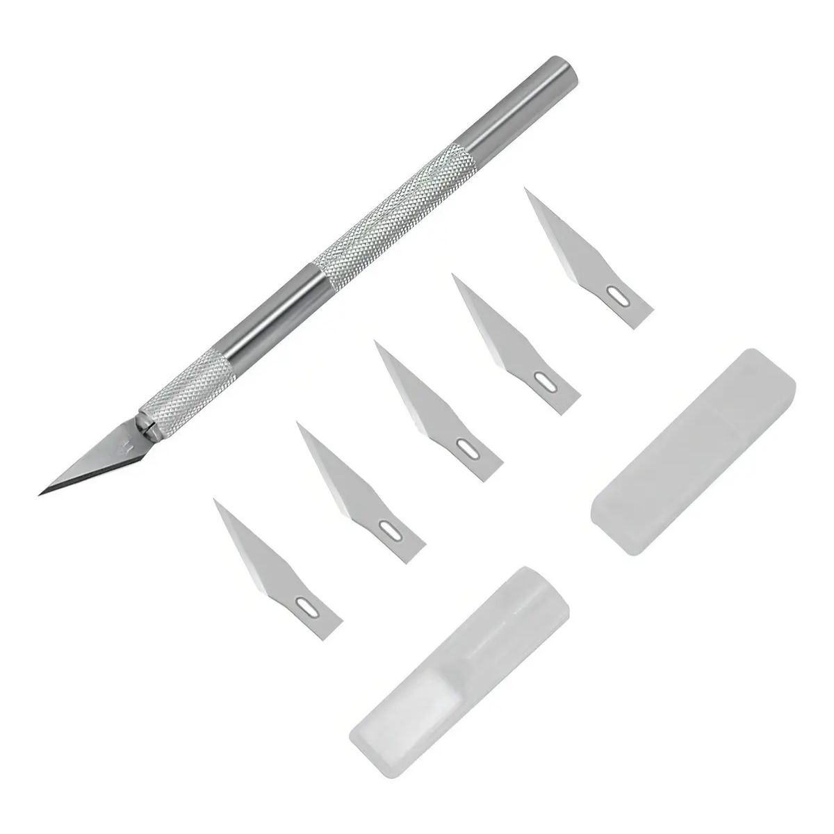 Copia - Trincheta Profesional Cortante D Precisión De Aluminio Con 5 Cuchillas PLATEADO