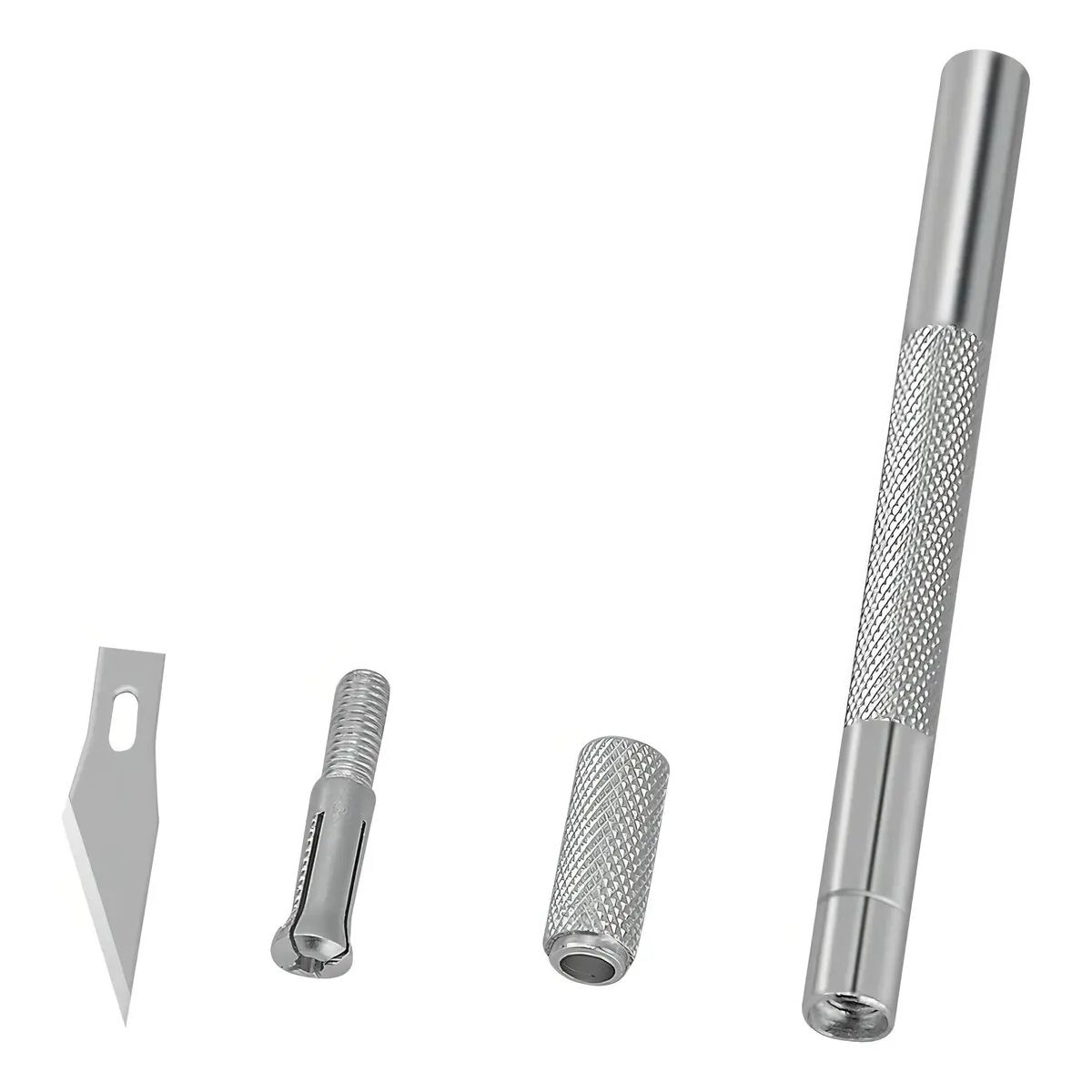 Copia - Trincheta Profesional Cortante D Precisión De Aluminio Con 5 Cuchillas PLATEADO