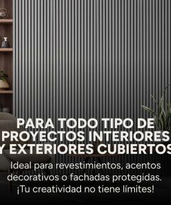 Copia - Wpc Revestimiento Simil Madera Lambrin 2.90x16.7 Gris Oscuro Gris Oscuro