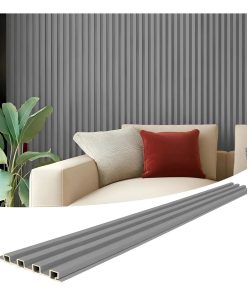 Copia - Wpc Revestimiento Simil Madera Lambrin 2.90x16.7 Gris Oscuro Gris Oscuro