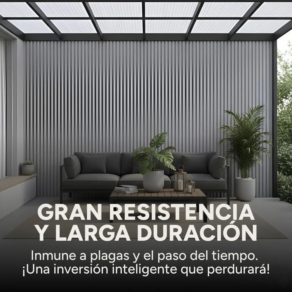 Copia - Wpc Revestimiento Simil Madera Lambrin 2.90x16.7 Gris Oscuro Gris Oscuro