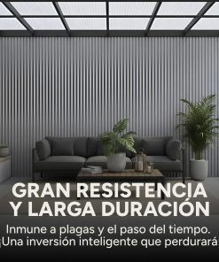 Copia - Wpc Revestimiento Simil Madera Lambrin 2.90x16.7 Gris Oscuro Gris Oscuro
