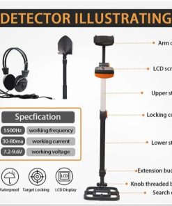 Detector De Metales Plegable Profesional Oro y Plata Naranja