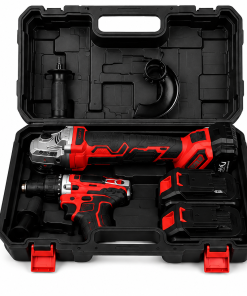 Kit Profesional de Taladro 13mm + Amoladora con 2 Baterias