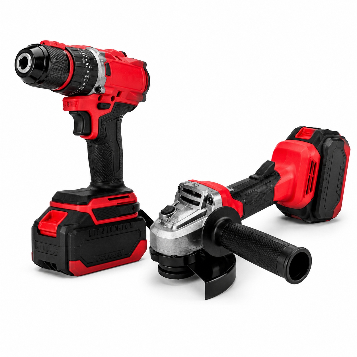 Kit Profesional de Taladro 13mm + Amoladora con 2 Baterias Kit Profesional de Taladro 13mm + Amoladora con 2 Baterias
