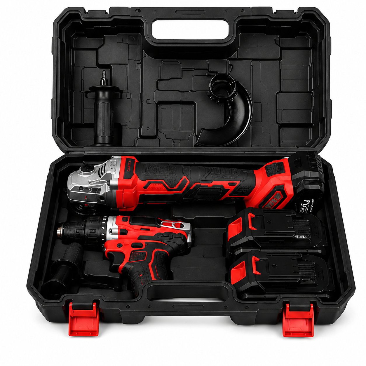 Kit Profesional de Taladro 13mm + Amoladora con 2 Baterias
