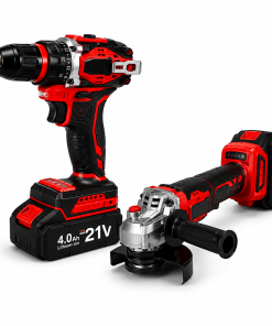 Kit Profesional de Taladro 13mm + Amoladora con 2 Baterias