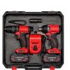 Kit de Taladro 13mm + Llave de impacto con 2 Baterias, Cargador y Maletin