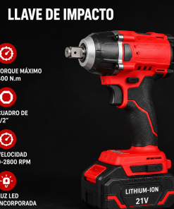 Kit de Taladro 13mm + Llave de impacto con 2 Baterias, Cargador y Maletin