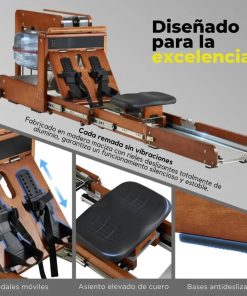Maquina Simulador Remo De Agua Plegable Madera 158kg