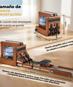 Maquina Simulador Remo De Agua Plegable Madera 158kg