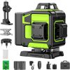 Nivel láser Profesional de 16 líneas 360 autonivelante, 4 x 360° 4D con 2 baterías y control remoto, para construcción de suelos de baldosas y colgar cuadros