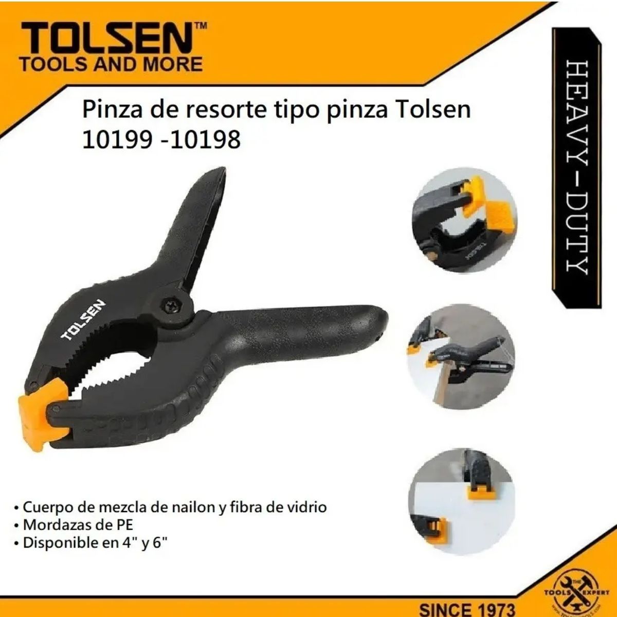 Prensa Resorte Tipo Pinza 5cm -11cm Profesional Carpinteria