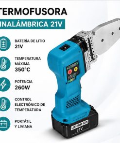 Termofusora Inalambrica PPR 21V Con 2 Baterias - 20 25 32mm