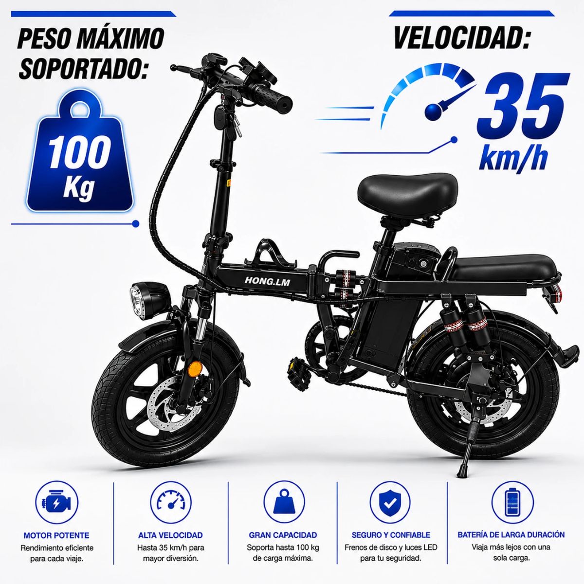 Bicicleta Eléctrica Luxor Eb9 Rodado 16'' 500w 120kg Bicicleta Eléctrica Luxor Eb9 Rodado 16'' 500w 120kg
