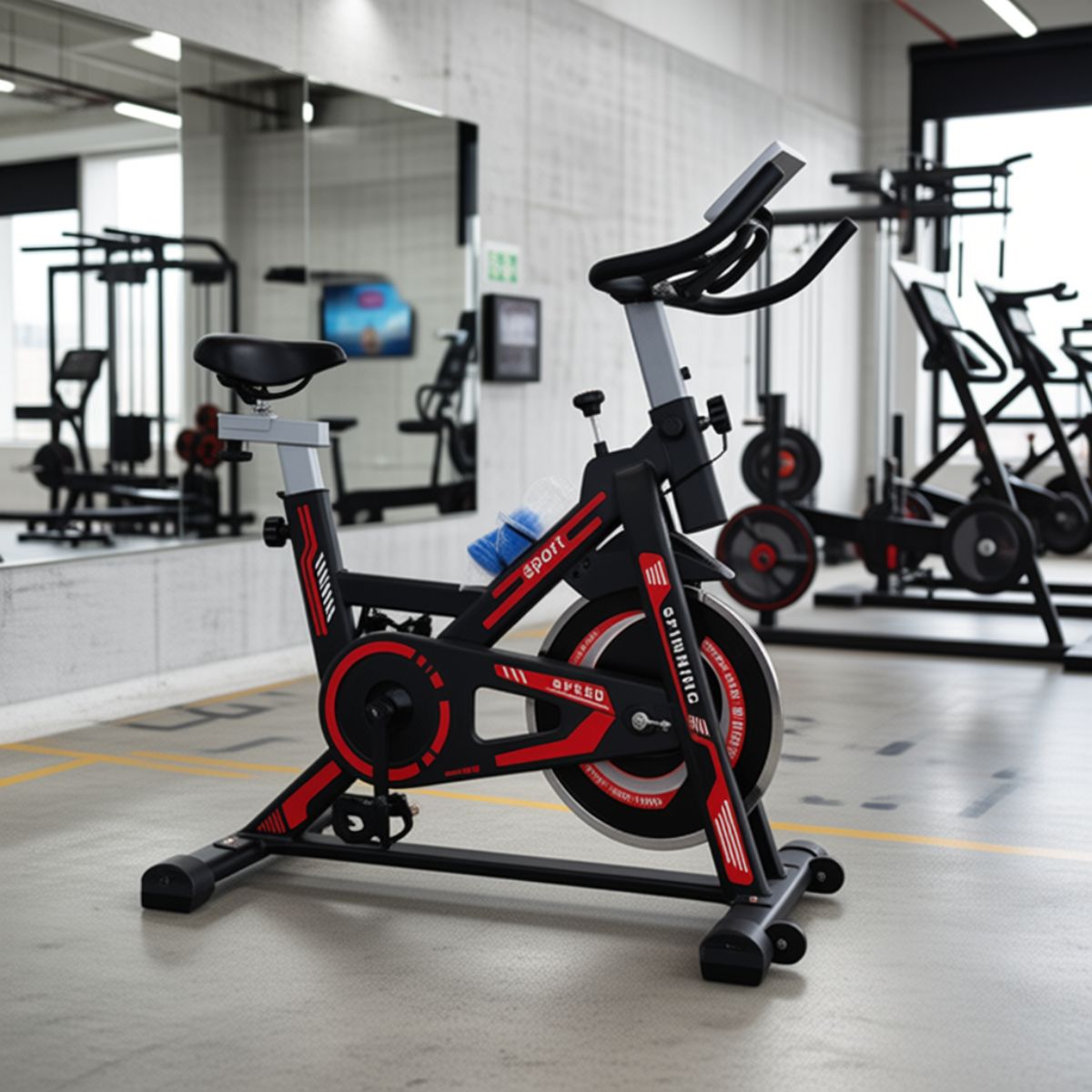 Bicicleta Spinning Profesional Ergométrica Disco 13Kg Roja Bicicleta Spinning Profesional Ergométrica Disco 13Kg Roja