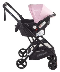 Coche de bebé Bebesit Travel System Vox con cubrepiés - Rosa