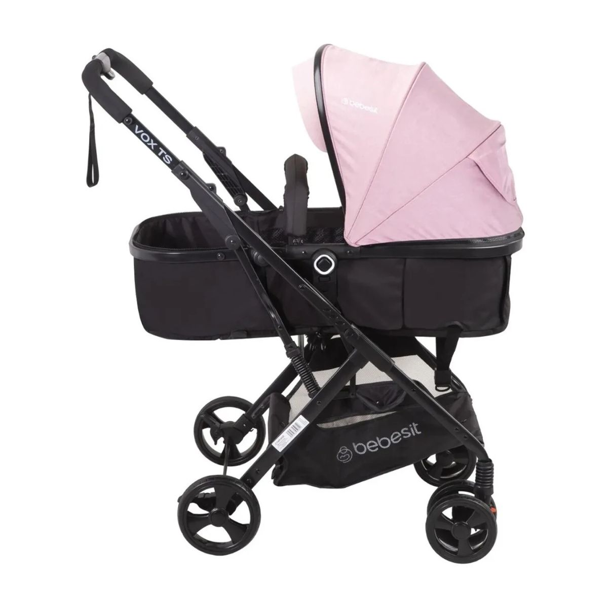 Coche de bebé Bebesit Travel System Vox con cubrepiés - Rosa Coche de bebé Bebesit Travel System Vox con cubrepiés - Rosa