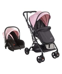 Coche de bebé Bebesit Travel System Vox con cubrepiés - Rosa