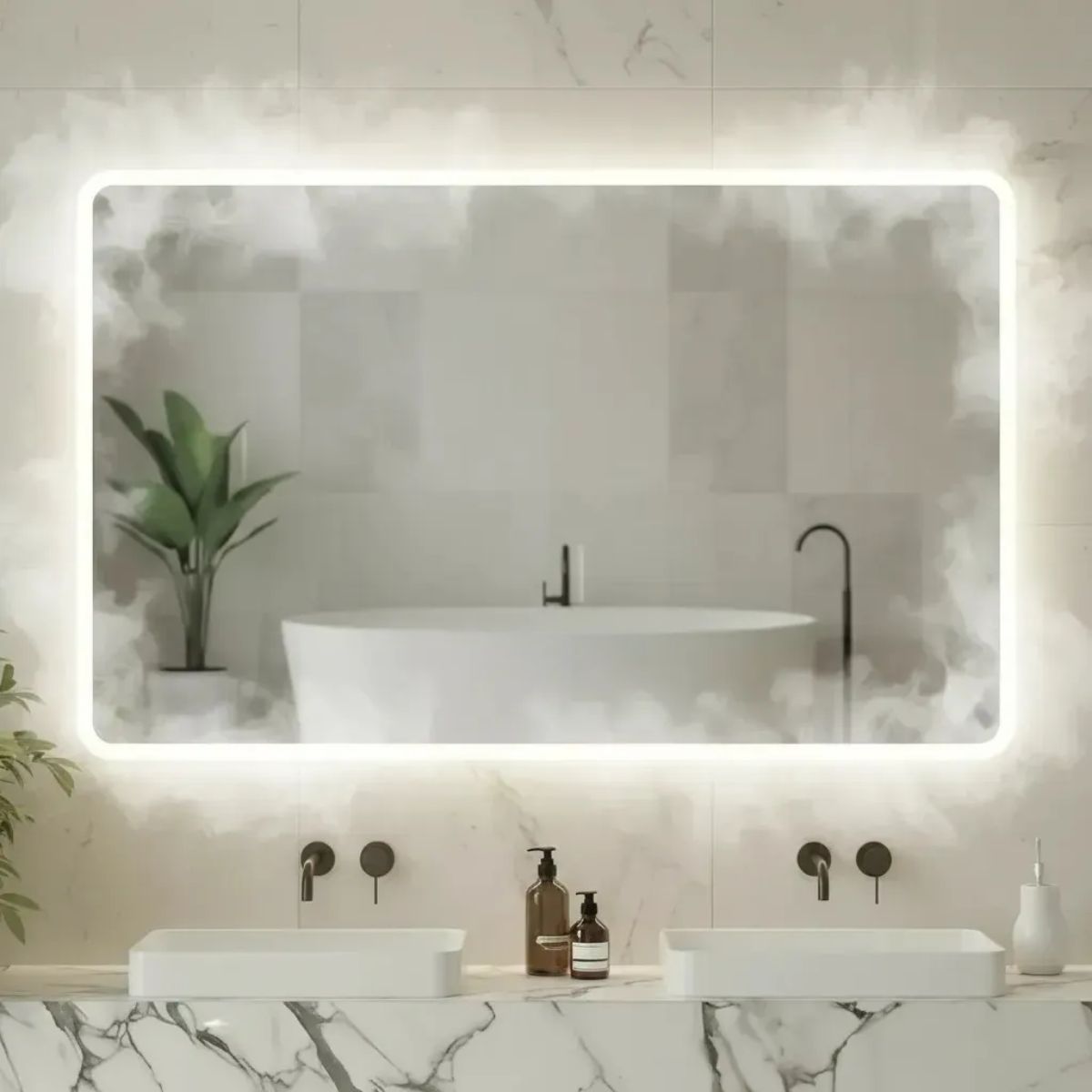 Copia - Espejo De Baño Led 60 X 80cm Led12 Desempañador Copia - Espejo De Baño Led 60 X 80cm Led12 Desempañador