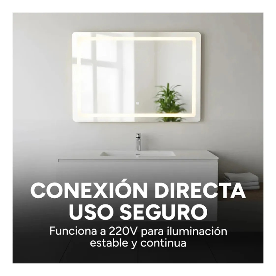Copia - Espejo De Baño Led 60 X 80cm Led12 Desempañador Copia - Espejo De Baño Led 60 X 80cm Led12 Desempañador