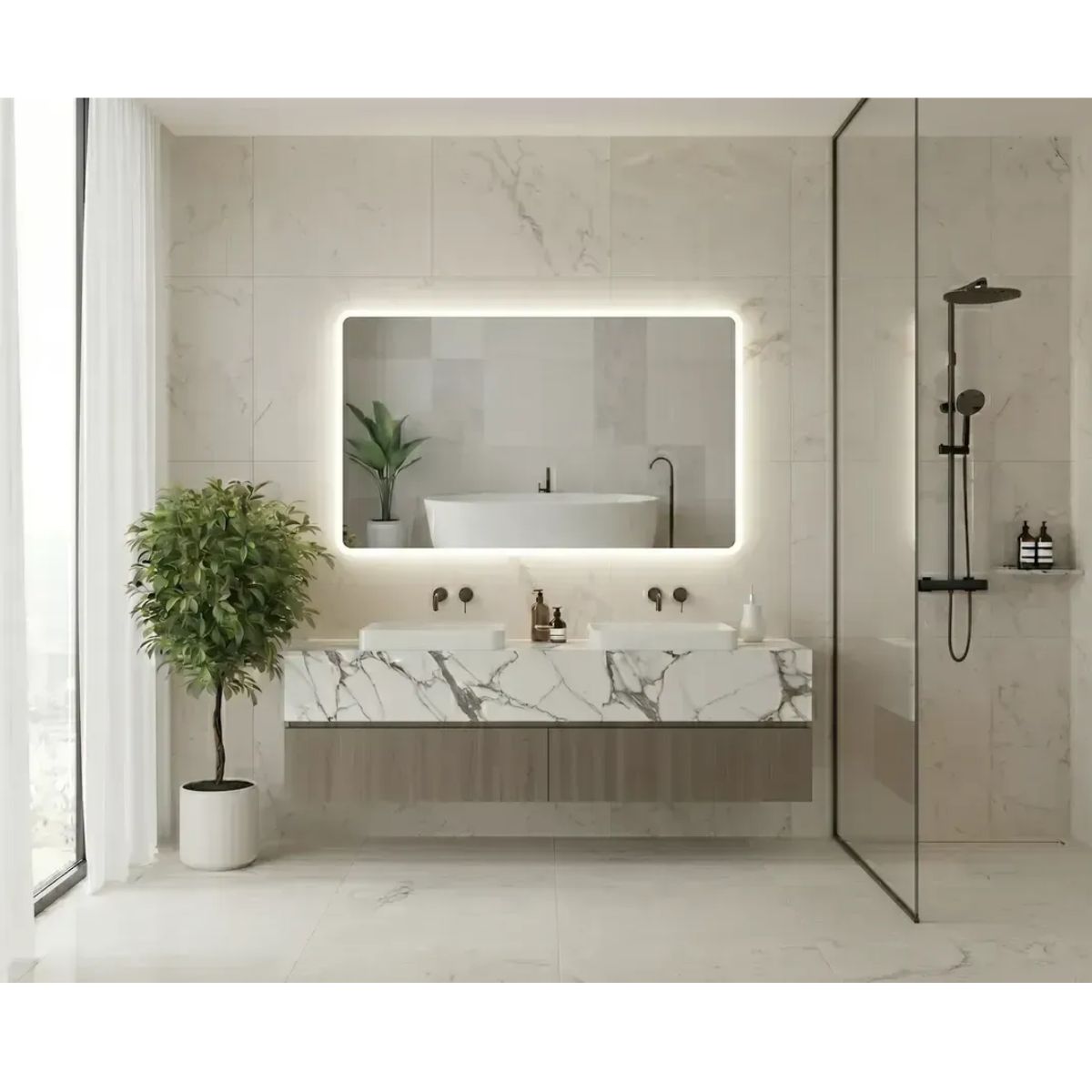 Copia - Espejo De Baño Led 60 X 80cm Led12 Desempañador Copia - Espejo De Baño Led 60 X 80cm Led12 Desempañador