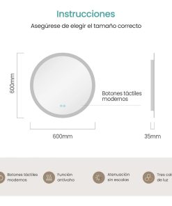 Copia - Espejo Irregular Sin Marco Cuerpo Entero Led 160x50cm