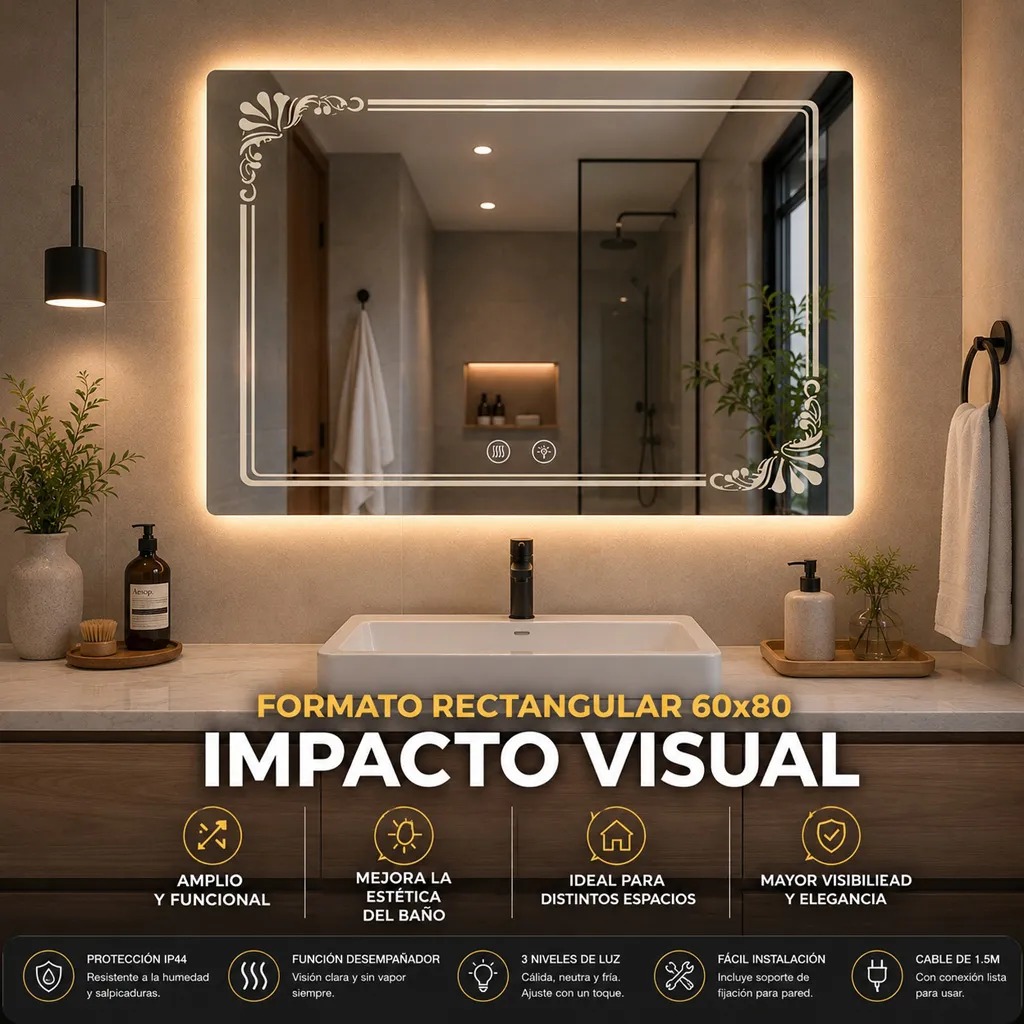 Copia - Espejo Irregular Sin Marco Cuerpo Entero Led 160x50cm Copia - Espejo Irregular Sin Marco Cuerpo Entero Led 160x50cm