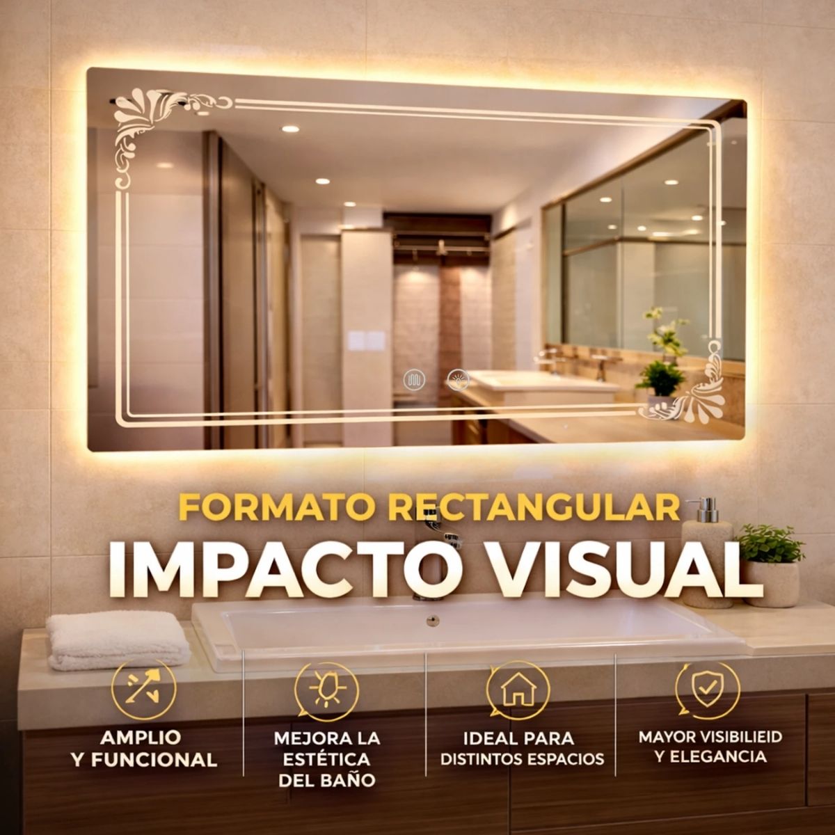 Copia - Espejo Irregular Sin Marco Cuerpo Entero Led 160x50cm Copia - Espejo Irregular Sin Marco Cuerpo Entero Led 160x50cm