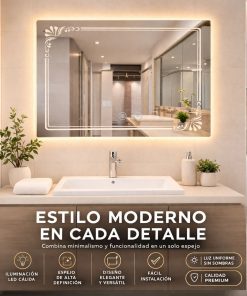 Copia - Espejo Irregular Sin Marco Cuerpo Entero Led 160x50cm