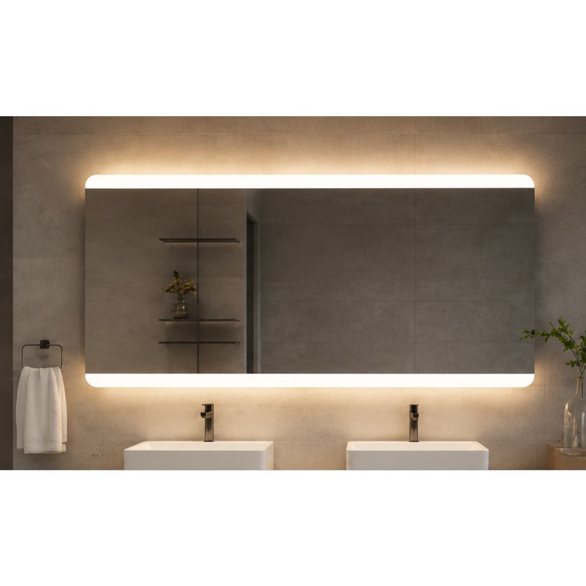 Copia - Espejo Rectangular Con Led Baño Led10 50 X 70 Cm Desempañador Copia - Espejo Rectangular Con Led Baño Led10 50 X 70 Cm Desempañador