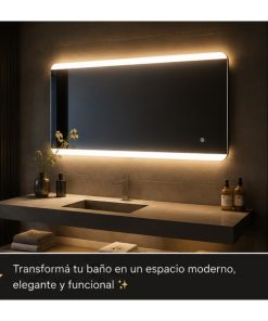 Copia - Espejo Rectangular Con Led Baño Led10 50 X 70 Cm Desempañador