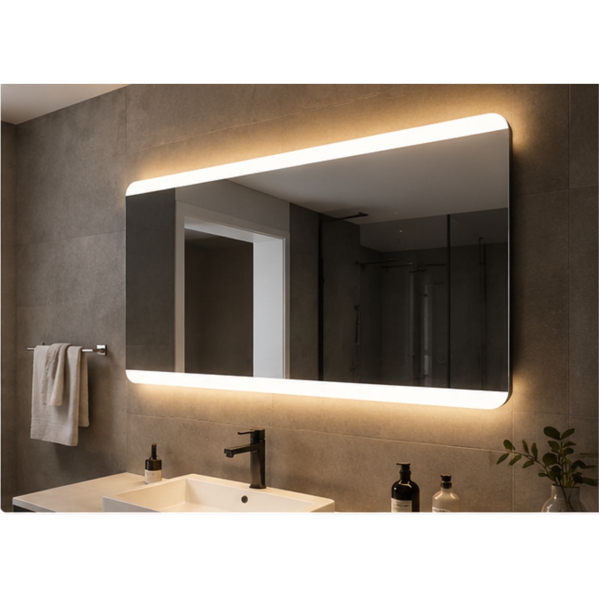 Copia - Espejo Rectangular Con Led Baño Led10 50 X 70 Cm Desempañador Copia - Espejo Rectangular Con Led Baño Led10 50 X 70 Cm Desempañador