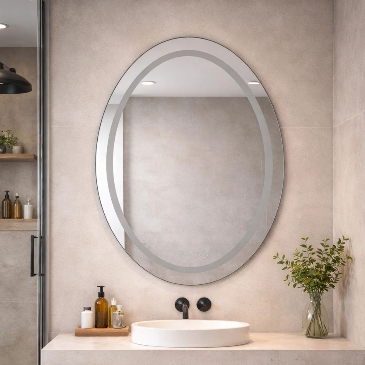 Copia - Espejo Rectangular Con Led Baño Led10 50 X 70 Cm Desempañador Copia - Espejo Rectangular Con Led Baño Led10 50 X 70 Cm Desempañador